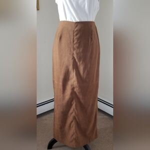 Vintage Bagatelle Caramel Faux Suede Pencil Skirt